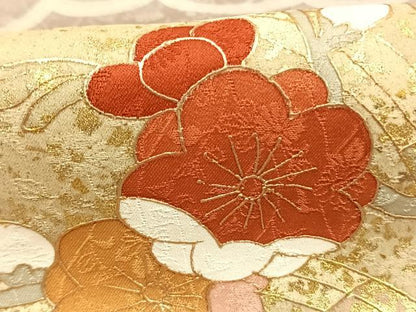 平和屋着物●訪問着　友禅　雲取り花文　金彩　ロング丈　正絹　逸品　AABG4585fy