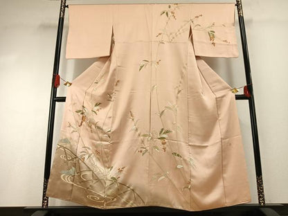 平和屋着物●訪問着　作家物　佐賀錦　駒刺繍　南天文　暈し染め　金彩　正絹　逸品　AABG4586fy
