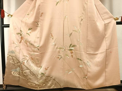 平和屋着物●訪問着　作家物　佐賀錦　駒刺繍　南天文　暈し染め　金彩　正絹　逸品　AABG4586fy