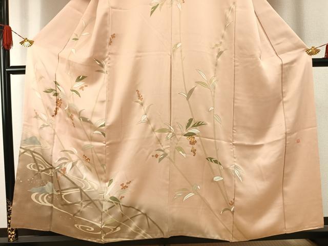 平和屋着物●訪問着　作家物　佐賀錦　駒刺繍　南天文　暈し染め　金彩　正絹　逸品　AABG4586fy