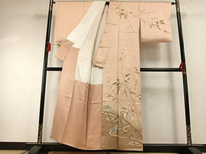 平和屋着物●訪問着　作家物　佐賀錦　駒刺繍　南天文　暈し染め　金彩　正絹　逸品　AABG4586fy