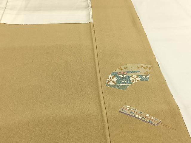 平和屋着物●豪華色留袖　駒刺繍　地紙花鳥文　暈し染め　金彩　正絹　逸品　AABG4591fy