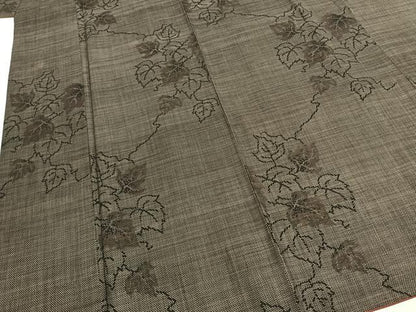 平和屋着物●本場大島紬　カタス9マルキ　蔦の葉文　正絹　逸品　AABG4592fy
