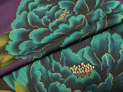 平和屋着物●豪華振袖　草花文　暈し染め　金彩　正絹　逸品　AABG4593fy