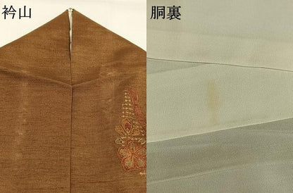 平和屋着物●訪問着　中国三大刺繍　汕頭刺繍　スワトウ刺繍　総刺繍　紬地　立涌花文　正絹　逸品　AABG4603fy