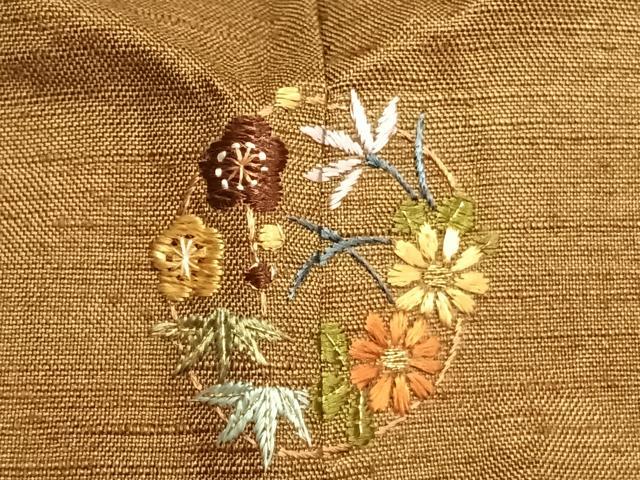 平和屋着物●訪問着　中国三大刺繍　汕頭刺繍　スワトウ刺繍　総刺繍　紬地　立涌花文　正絹　逸品　AABG4603fy