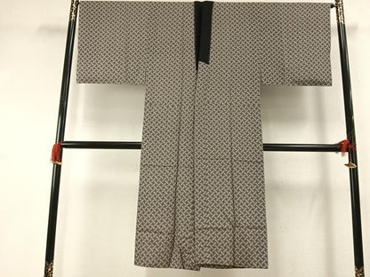 平和屋着物●男性　長襦袢　無双仕立て　網目文　正絹　逸品　未使用　AABG4606fy