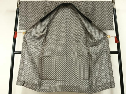 平和屋着物●男性　長襦袢　無双仕立て　網目文　正絹　逸品　未使用　AABG4606fy