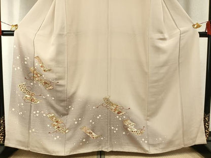 平和屋着物●訪問着　駒刺繍　巻物　暈し染め　金彩　正絹　逸品　AABG4611fy