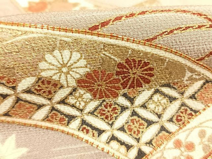 平和屋着物●訪問着　駒刺繍　巻物　暈し染め　金彩　正絹　逸品　AABG4611fy