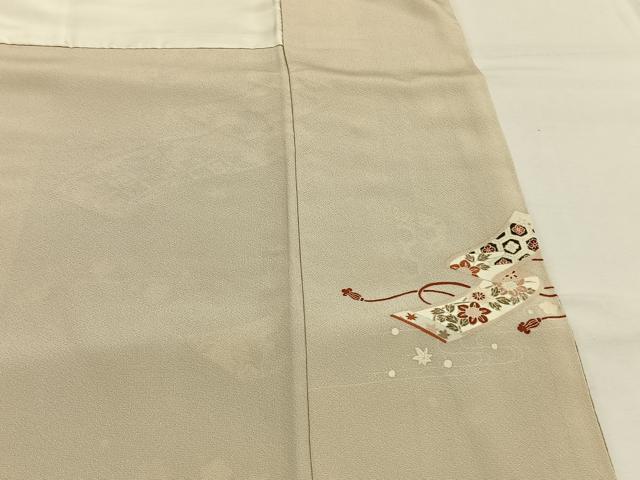 平和屋着物●訪問着　駒刺繍　巻物　暈し染め　金彩　正絹　逸品　AABG4611fy