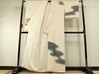 平和屋着物●訪問着　箔散らし文様　暈し染め　金銀彩　三越扱い　正絹　逸品　AABG4614fy