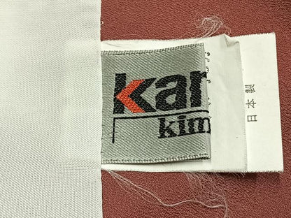 平和屋着物●世界的ファッションデザイナー　山本寛斎　kansaiブランド　小振袖　二尺袖　雪輪花文　黒地　洗える着物　AABG4616fy