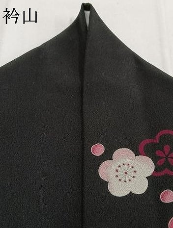 平和屋着物●世界的ファッションデザイナー　山本寛斎　kansaiブランド　小振袖　二尺袖　雪輪花文　黒地　洗える着物　AABG4616fy