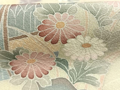 平和屋着物●訪問着　友禅　作家物　風景花文　暈し染め　正絹　逸品　未使用　AABG4618fy