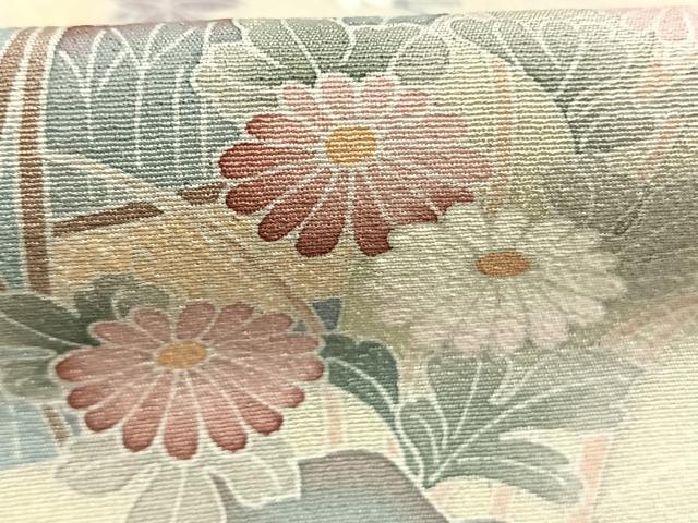 平和屋着物●訪問着　友禅　作家物　風景花文　暈し染め　正絹　逸品　未使用　AABG4618fy