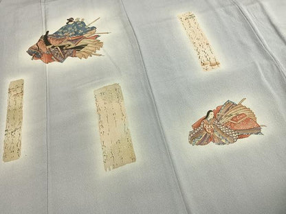 平和屋着物●友禅師・京の名工・伝統工芸士・樽本伊勢蔵　訪問着　源氏物語　金銀彩　丹後ちりめん　反端付き　正絹　逸品　AABG4619fy