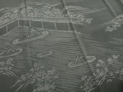 平和屋着物●訪問着　江戸小紋　風景文　正絹　逸品　未使用　AABG4620fy