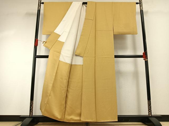 平和屋着物●本草木染作家　瑞寶　色無地　玉蜀黍色　正絹　逸品　AABG4623fy