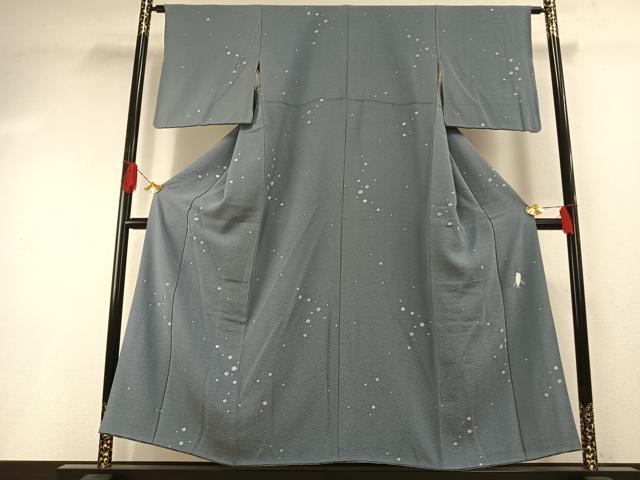 平和屋着物●東京友禅　菅有鬼一　小紋　舞花文　正絹　逸品　AABG4624fy