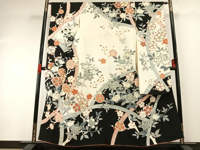 平和屋着物●創業460年・千總　振袖　駒刺繍　枝花文　金彩　高島屋扱い　正絹　逸品　AABG4628fy