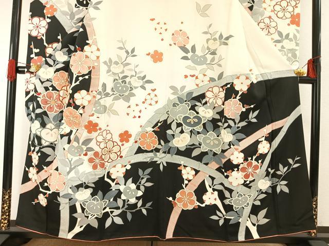 平和屋着物●創業460年・千總　振袖　駒刺繍　枝花文　金彩　高島屋扱い　正絹　逸品　AABG4628fy