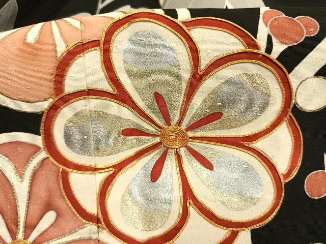 平和屋着物●創業460年・千總　振袖　駒刺繍　枝花文　金彩　高島屋扱い　正絹　逸品　AABG4628fy