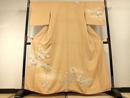 平和屋着物●訪問着　友禅　作家物　枝花文　暈し染め　正絹　逸品　AABG4629fy