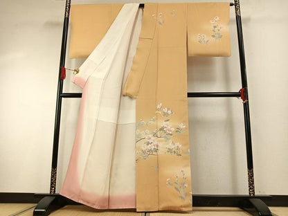平和屋着物●訪問着　友禅　作家物　枝花文　暈し染め　正絹　逸品　AABG4629fy