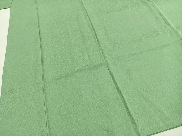 平和屋着物●上質な色無地　若緑色　ロング丈　正絹　逸品　未使用　AABG4630fy