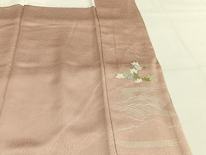 平和屋着物●京都の和装業の老舗一門　千切屋　訪問着　駒刺繍　立波花文　暈し染め　金彩　正絹　逸品　AABG4631fy