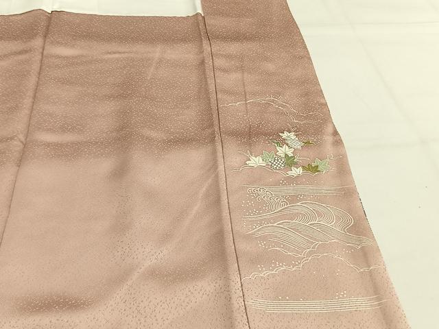 平和屋着物●京都の和装業の老舗一門　千切屋　訪問着　駒刺繍　立波花文　暈し染め　金彩　正絹　逸品　AABG4631fy