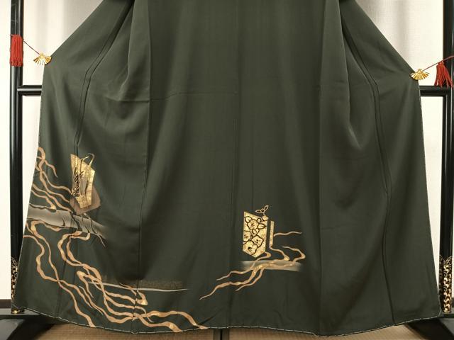 平和屋着物●訪問着　竹屋町刺繍　花鳥文　暈し染め　金銀彩　金糸　正絹　逸品　未使用　AABG4633fy