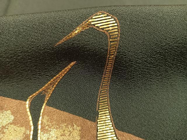 平和屋着物●訪問着　竹屋町刺繍　花鳥文　暈し染め　金銀彩　金糸　正絹　逸品　未使用　AABG4633fy
