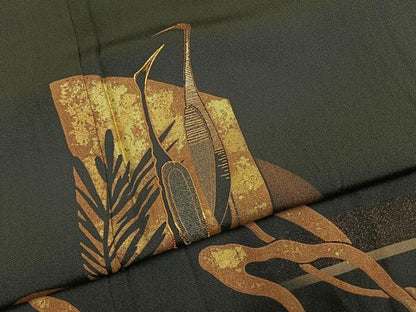 平和屋着物●訪問着　竹屋町刺繍　花鳥文　暈し染め　金銀彩　金糸　正絹　逸品　未使用　AABG4633fy