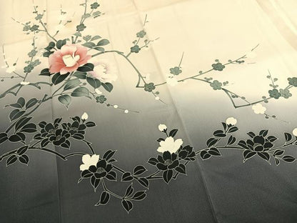 平和屋着物●訪問着　刺繍　枝花文　暈し染め　正絹　逸品　AABG4635fy