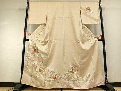 平和屋着物●訪問着　中国三大刺繍　相良刺繍　雪輪花文　暈し染め　金銀彩　正絹　逸品　AABG4636fy