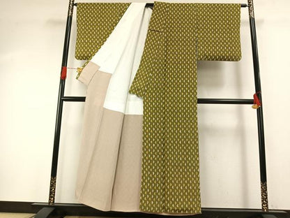 平和屋着物●上質な小紋　さや豆　正絹　逸品　AABG4638fy