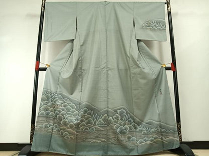 平和屋着物●訪問着　本場大島紬　作家物　清水寺　正絹　逸品　AABG4639fy