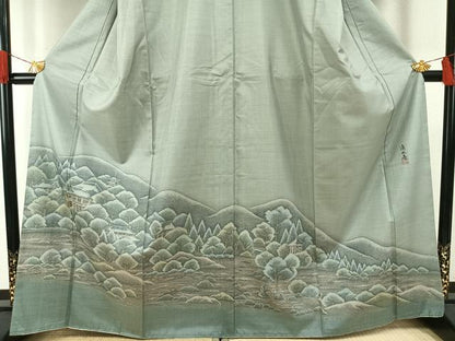 平和屋着物●訪問着　本場大島紬　作家物　清水寺　正絹　逸品　AABG4639fy