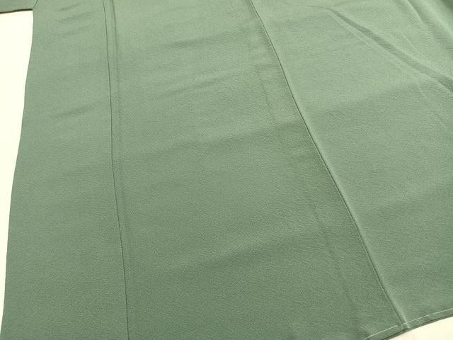 平和屋着物●上質な色無地　千草色　正絹　逸品　未使用　AABG4640fy