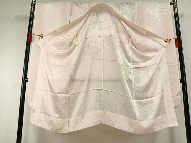 平和屋着物●振袖用長襦袢　無双仕立て　貝桶花地紋　暈し染め　正絹　逸品　AABG4645fy