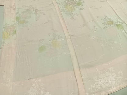 平和屋着物●振袖用長襦袢　無双仕立て　貝桶花地紋　暈し染め　正絹　逸品　AABG4645fy