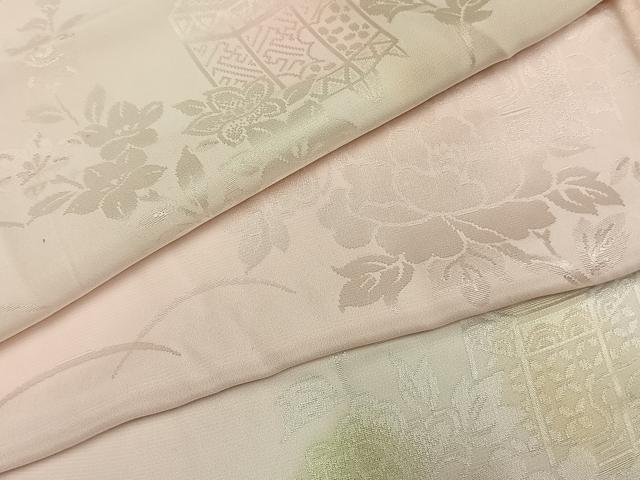 平和屋着物●振袖用長襦袢　無双仕立て　貝桶花地紋　暈し染め　正絹　逸品　AABG4645fy
