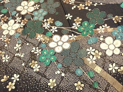 平和屋着物●豪華振袖　枝梅文　金彩　正絹　逸品　AABG4647fy