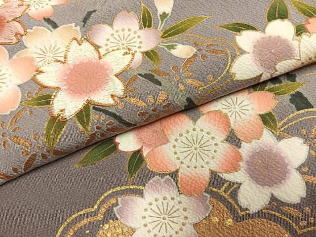 平和屋着物●ファッションデザイナー 花井幸子　振袖　駒刺繍　雲取り花文　暈し染め　金彩　やまと誂製　正絹　逸品　AABG4649fy