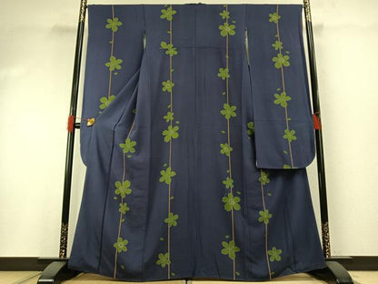 平和屋着物●世界的人形師　辻村寿三郎　ジュサブロー　振袖　舞花文　正絹　逸品　AABG4655fy