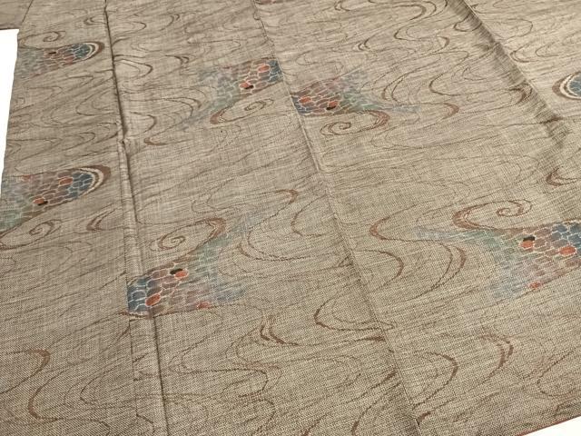 平和屋着物●本場大島紬　カタス9マルキ　流水文　正絹　逸品　AABG4658fy