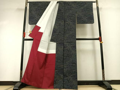 平和屋着物●本場大島紬　風景文　正絹　逸品　未使用　AABG4659fy