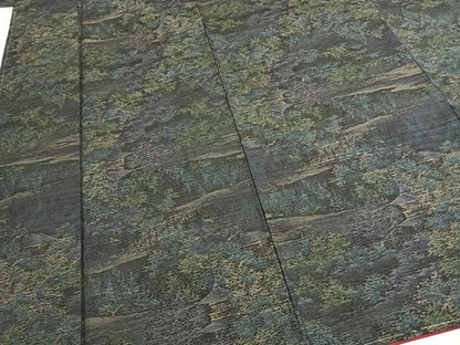 平和屋着物●本場大島紬　風景文　正絹　逸品　未使用　AABG4659fy
